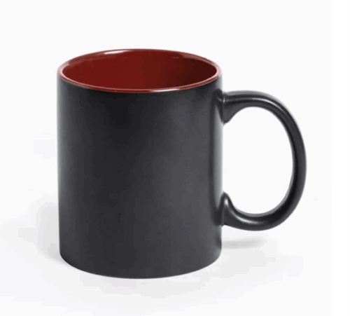 Mug Magique Sublimable personnalisé - Noir intérieur bordeaux