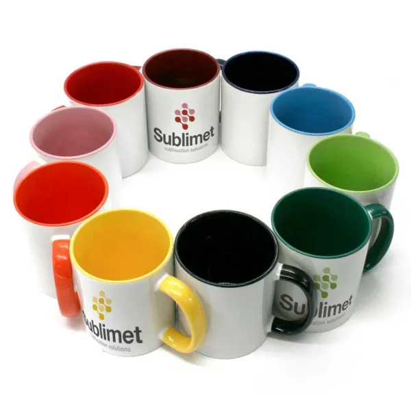 Mug Blanc Personnalisé - Intérieur et Poignée | Disponible en plusieurs couleurs